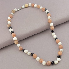 картинка Бусы 'SUNSTONES' Солнечный камень Лунный камень Чешский хрусталь 52 см от магазина Wolves