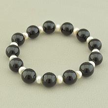 картинка Браслет 'SUNSTONES' Агат Жемчуг 17 см от магазина Wolves