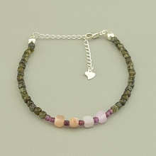 картинка Браслет 'SUNSTONES' Гранат Кунцит 17 см от магазина Wolves