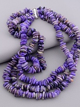 картинка Бусы 'SUNSTONES' Чароит Серебро(925) 44 см от магазина Wolves