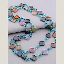 картинка Бусы Яшма Чешский хрусталь 120 см от магазина Wolves