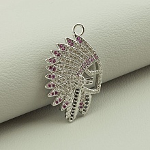 картинка Кулон Фианит 30х22 (родий) от магазина Wolves