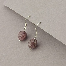 картинка Серьги 'SUNSTONES' Клубничный кварц Серебро(925) от магазина Wolves