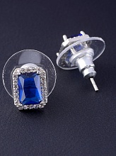 картинка Серьги Фианит 'Saiya' (родий) от магазина Wolves