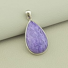 картинка Кулон Чароит 33х18мм (Серебро(925)) от магазина Wolves