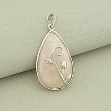 картинка Кулон Розовый кварц 40x23мм от магазина Wolves