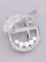 картинка Брошь Фианит 'FJ' от магазина Wolves