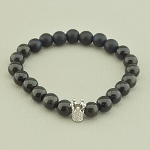 картинка Браслет 'SUNSTONES' Шунгит Кошачий глаз 17 см от магазина Wolves