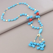 картинка Бусы Жемчуг Бирюза Коралл 68 см от магазина Wolves