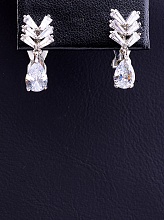 картинка Серьги Фианит 'Saiya' (родий) от магазина Wolves