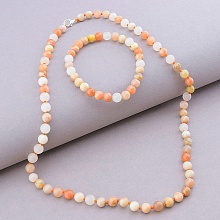 картинка Бусы+Браслет 'SUNSTONES' Солнечный камень 50 см от магазина Wolves