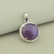 картинка Кулон Аметист 21x18мм от магазина Wolves