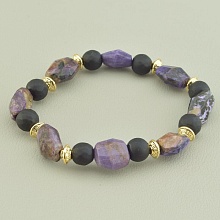 картинка Браслет 'SUNSTONES' Чароит Шунгит 17 см от магазина Wolves