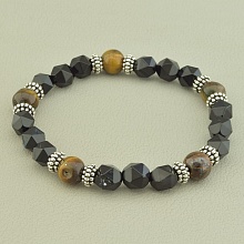 картинка Браслет 'SUNSTONES' Тигровый глаз Агат 18 см от магазина Wolves