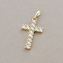 картинка Крестик 'XUPING' Фианит  (позолота 18к) от магазина Wolves