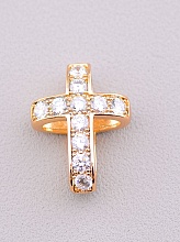 картинка Крестик 'XUPING' Фианит  (позолота 18к) от магазина Wolves