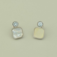 картинка Серьги 'Stainless Steel' Фианит (родий) от магазина Wolves