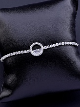 картинка Браслет 'Saiya' Фианит 17 см (родий) от магазина Wolves