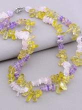 картинка Бусы Цитрин Розовый кварц Аметист 49 см от магазина Wolves