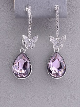 картинка Серьги 'Juleeze' Фианит (родий) от магазина Wolves