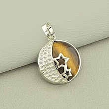 картинка Кулон Тигровый глаз 25x22мм от магазина Wolves