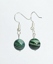 картинка Элитные Серьги Агат (зелёный) №2 от магазина Wolves