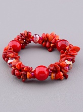 картинка Браслет Коралл Чешский хрусталь 18 см от магазина Wolves