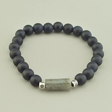 картинка Браслет 'SUNSTONES' Шунгит Лабрадор 19 см от магазина Wolves