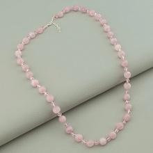 картинка Бусы 'SUNSTONES' Розовый кварц Чешский хрусталь 49 см от магазина Wolves