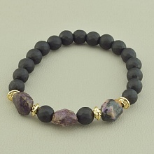 картинка Браслет 'SUNSTONES' Чароит Шунгит 17 см от магазина Wolves
