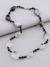 картинка Бусы 'SUNSTONES' Волосатик Агат Чешский хрусталь 44 см от магазина Wolves