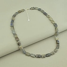 картинка Бусы 'SUNSTONES' Лабрадор Серебро(925) 48 см от магазина Wolves