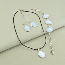 картинка Бусы+Браслет+Серьги Лунный камень 45 см от магазина Wolves