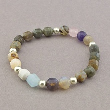 картинка Браслет 'SUNSTONES' Самоцветы Серебро(925) 18 см от магазина Wolves