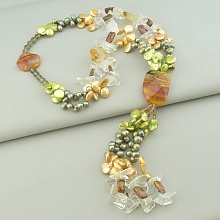 картинка Бусы Жемчуг Горный хрусталь Халцедон 60 см от магазина Wolves