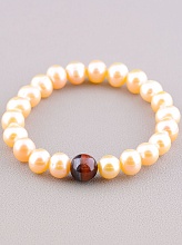 картинка Браслет 'SUNSTONES' Жемчуг Бычий глаз 18 см от магазина Wolves