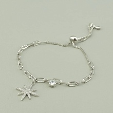 картинка Браслет 'Saiya' Фианит 17 см (родий) от магазина Wolves