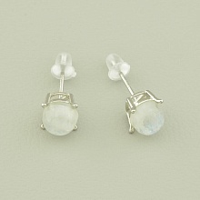 картинка Серьги Лунный камень 7х7 (Серебро(925)) от магазина Wolves