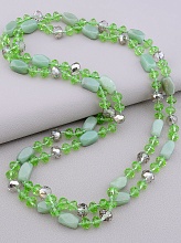 картинка Бусы Нефрит Чешский хрусталь 120 см от магазина Wolves