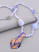 картинка Бусы Муранское стекло Сапфирин 45 см от магазина Wolves