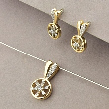 картинка Серьги+Кулон 'XUPING' Фианит  (позолота-родий) от магазина Wolves