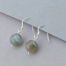 картинка Серьги 'SUNSTONES' Лабрадор Серебро(925) от магазина Wolves