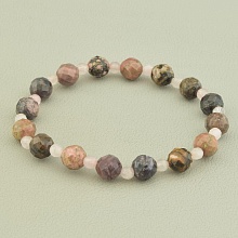 картинка Браслет 'SUNSTONES' Родонит Розовый кварц 18 см от магазина Wolves