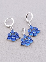 картинка Серьги+Кулон 'XUPING' Фианит (родий) от магазина Wolves