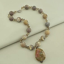 картинка Бусы Агат Яшма Раухтопаз 50 см от магазина Wolves