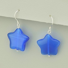 картинка Серьги 'SUNSTONES' Кошачий глаз Серебро(925) от магазина Wolves