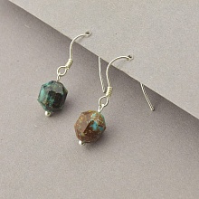 картинка Серьги 'SUNSTONES' Хризоколла Серебро(925) от магазина Wolves