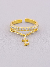 картинка Кольцо 'FJ' Сrystal Бижутерный сплав от магазина Wolves