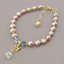 картинка Браслет 'Fashion' Жемчуг Чешский хрусталь 19 см от магазина Wolves