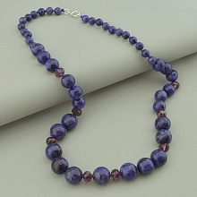 картинка Бусы 'SUNSTONES' Чароит Чешский хрусталь 48 см от магазина Wolves